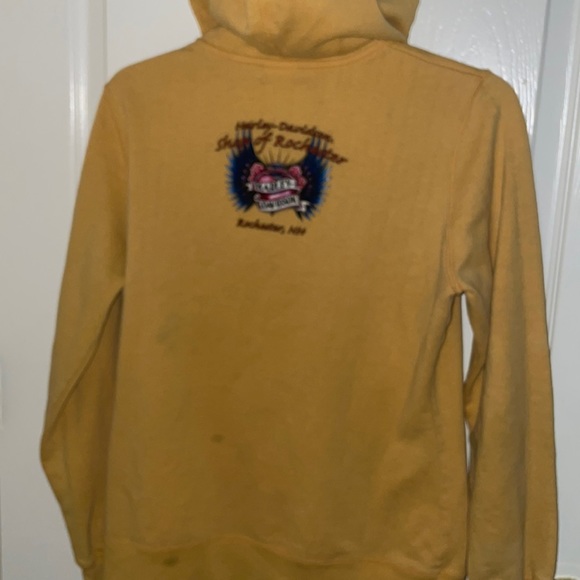 Yellow Women’s Harley Davidson Hooded Sweatshirt - Picture 3 of 8